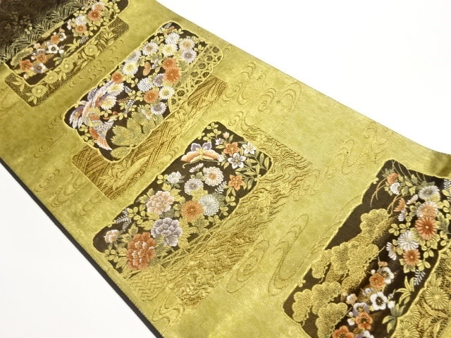 JAPANESE FUKURO OBI / WOVEN BUTTERFLY & PINE